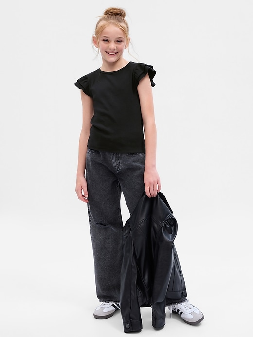 Image number 1 showing, Kids Flutter Sleeve Rib T-Shirt