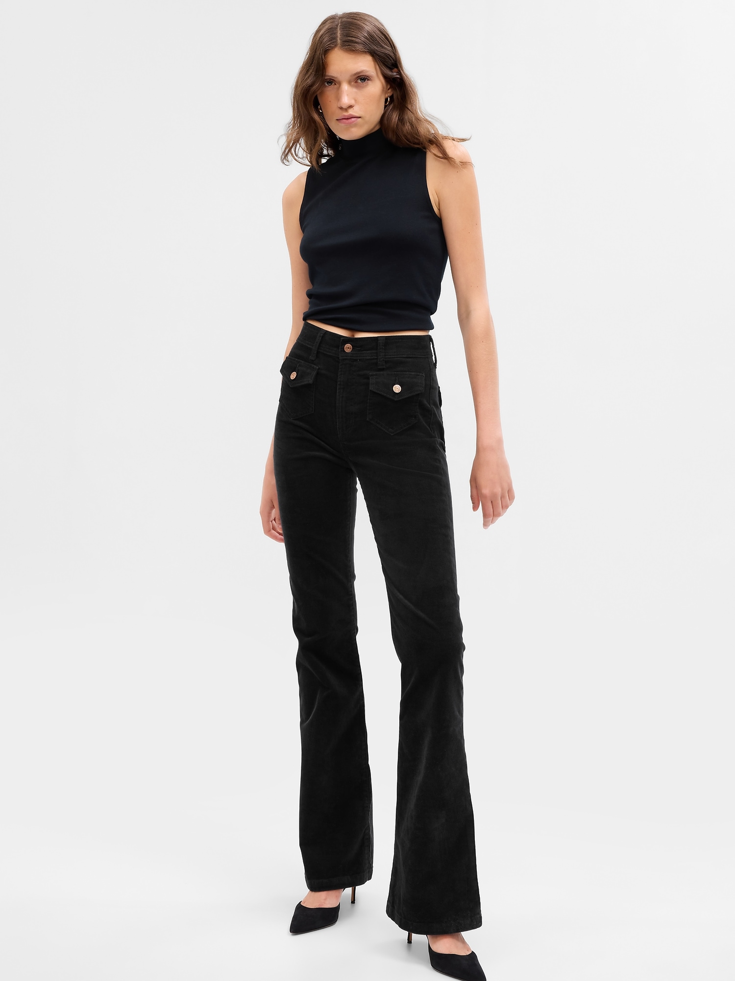 Gap High Rise Corduroy 70s Flare Pants