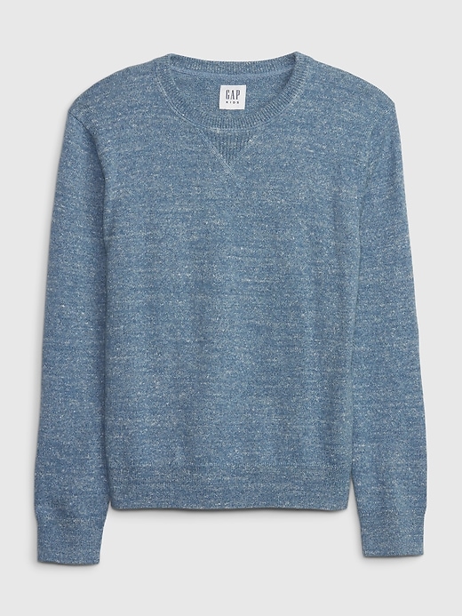 1 of 8 showing, with the color blue heather of product Kids Crewneck Sweater