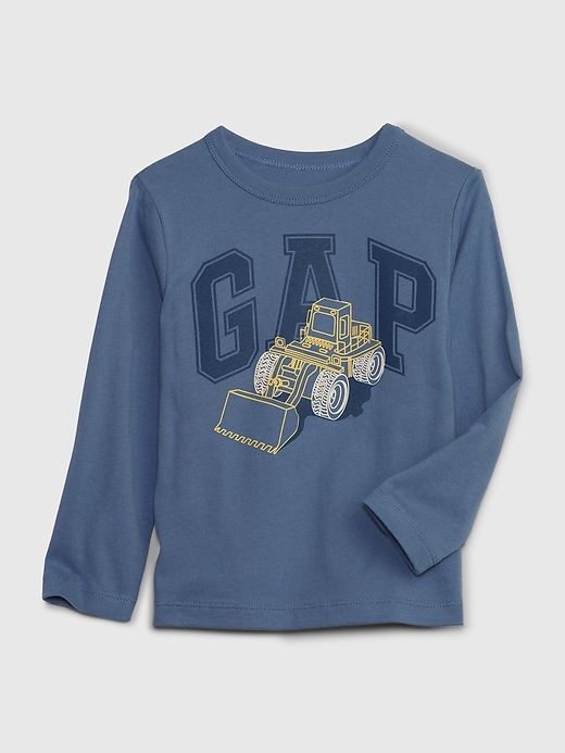 1 of 8 showing, with the color bainbridge blue of product Toddler Organic Cotton Mix and Match Graphic T-Shirt