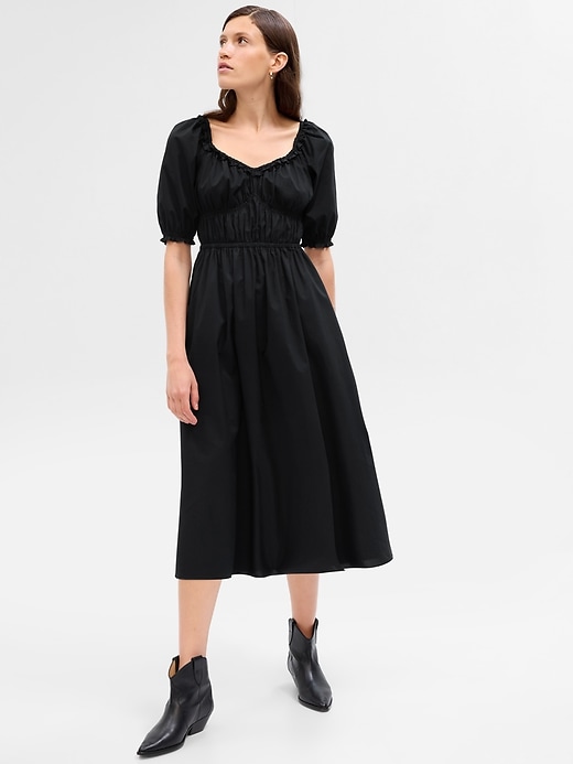 Image number 1 showing, Puff Sleeve Midi Dress