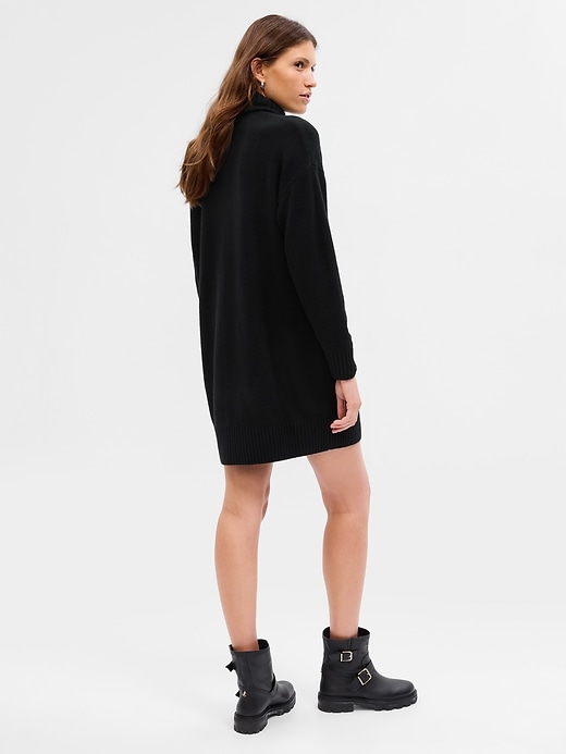 2 of 8 showing, with the color black of product CashSoft Oversized Mini Sweater Dress