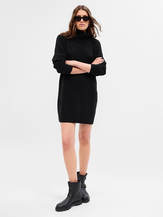 1 of 8 showing, with the color black of product CashSoft Oversized Mini Sweater Dress