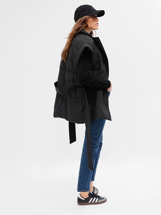 2 of 8 showing, with the color BLACK of product Duvet Wrap Puffer Vest