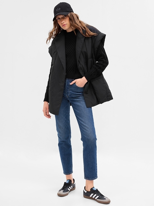 1 of 8 showing, with the color BLACK of product Duvet Wrap Puffer Vest