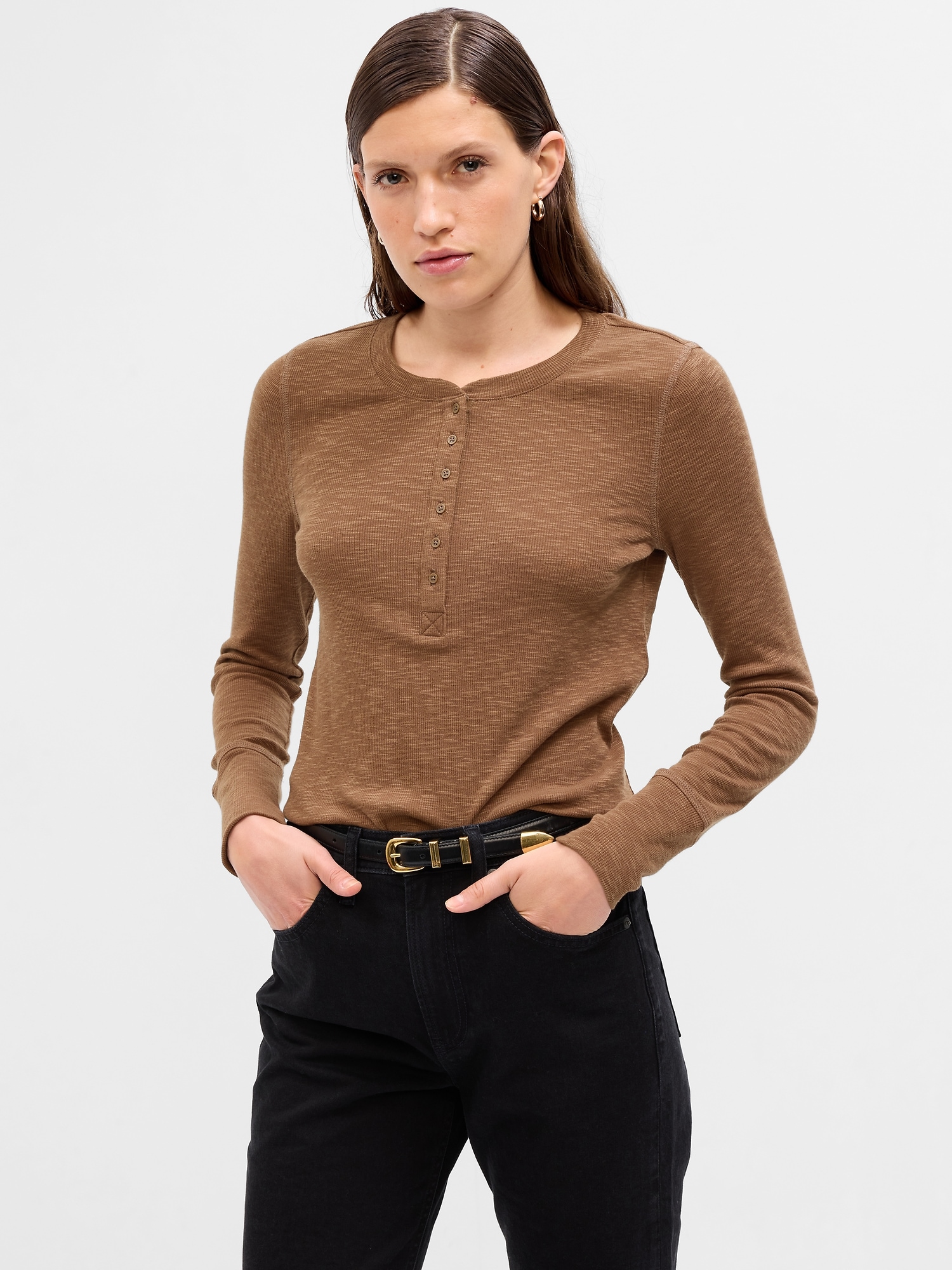 Essential Rib Henley T-Shirt | Gap