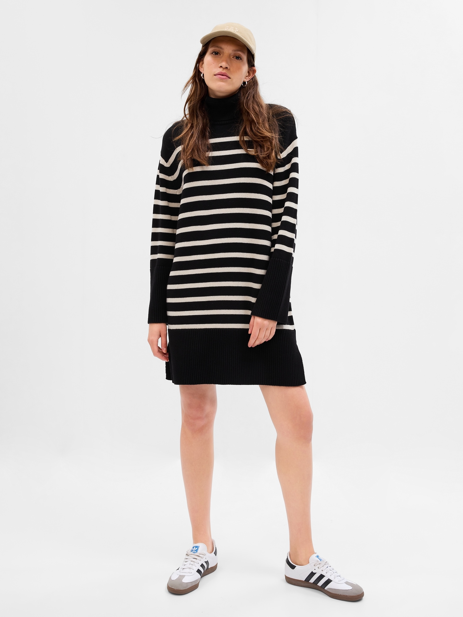 black and white sweater dress