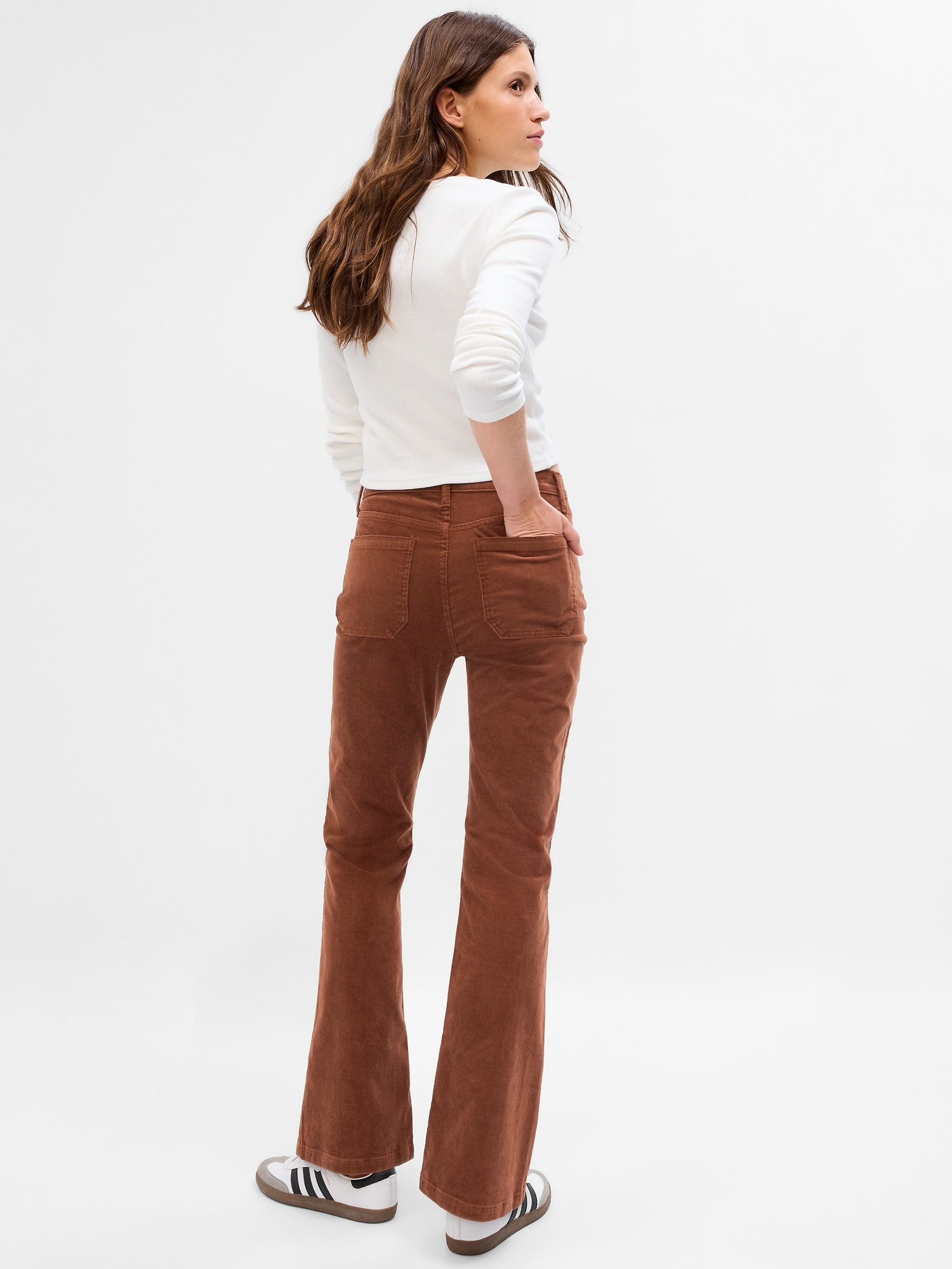 Flare Work Pantswomen's Corduroy Flare Pants - High Waist Slim Fit Autumn  Office Trousers