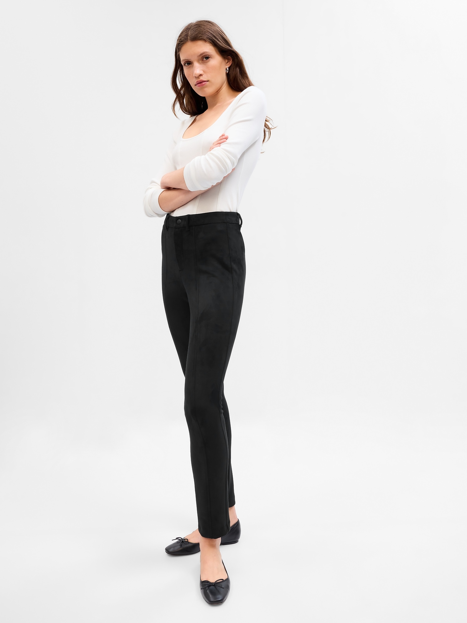 Mid Rise Vegan Suede Skinny Pants | Gap