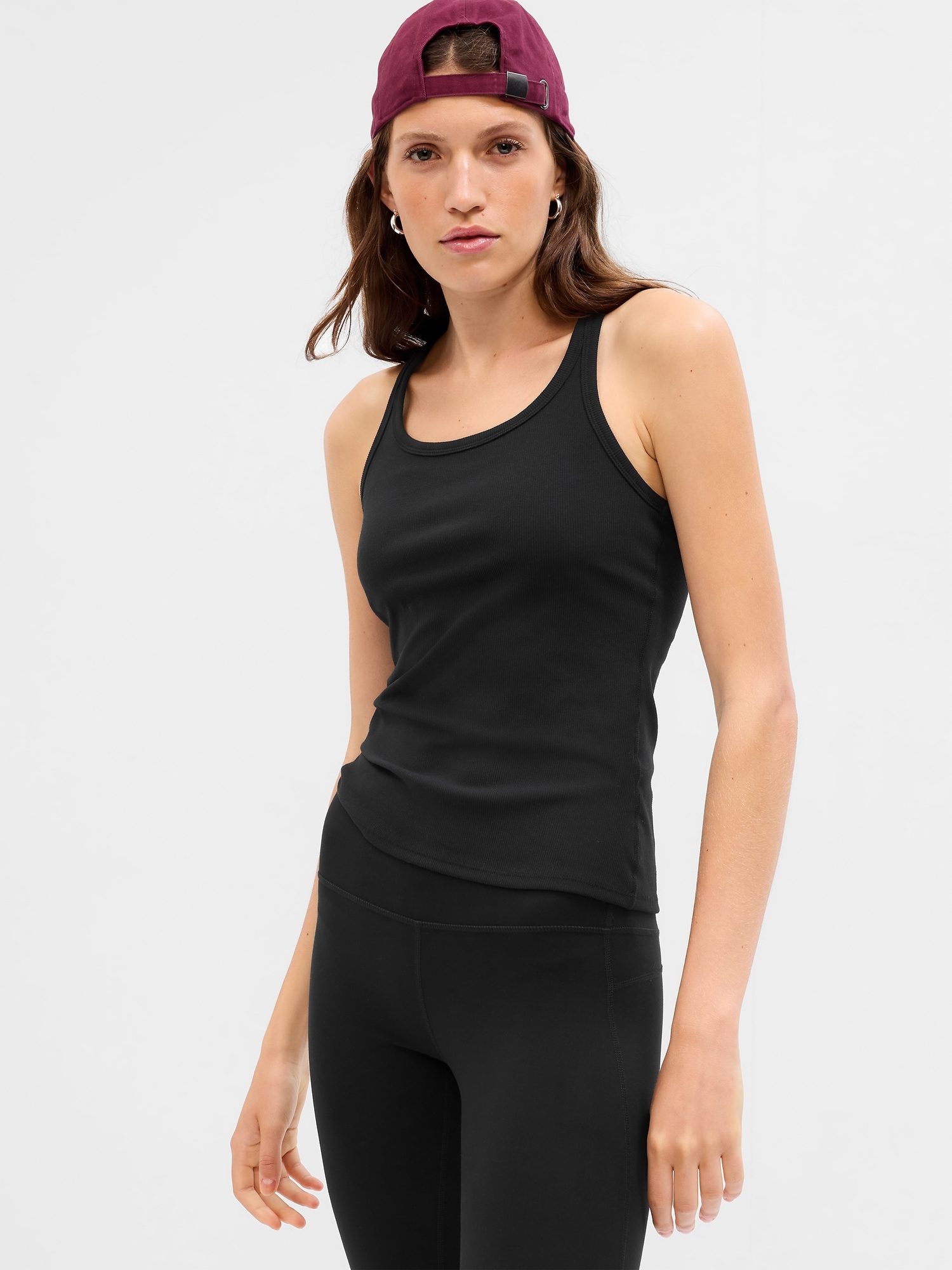 Gap Fit Seamless Rib Tank Top In Black