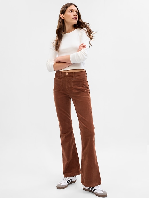 Image number 1 showing, High Rise Corduroy '70s Flare Pants