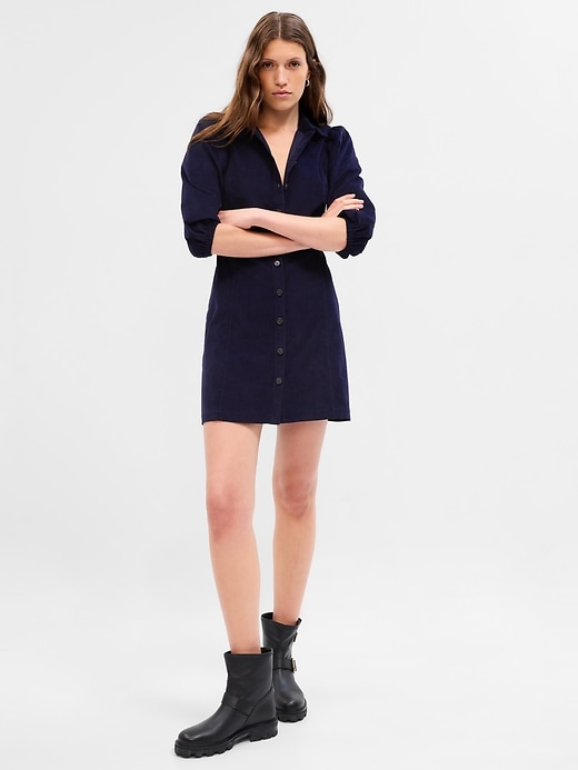 Image number 7 showing, Puff Sleeve Corduroy Mini Dress