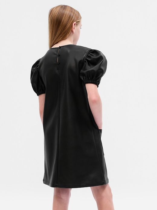 Kids Puff Sleeve Vegan Leather Dress | Gap Kids Puff Sleeve Vegan Leather Dress | Gap