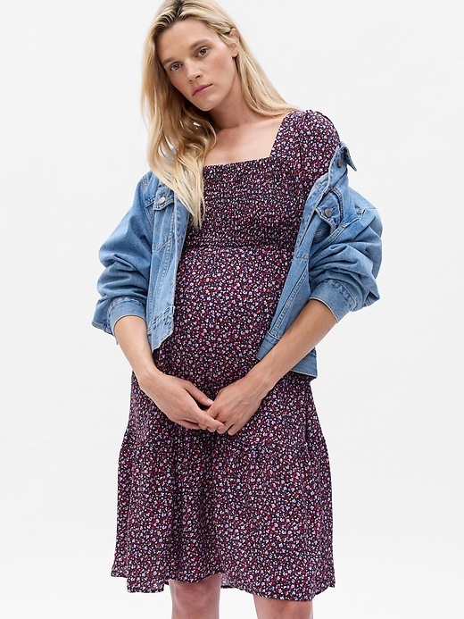 Maternity Smocked Midi Dress | Gap
