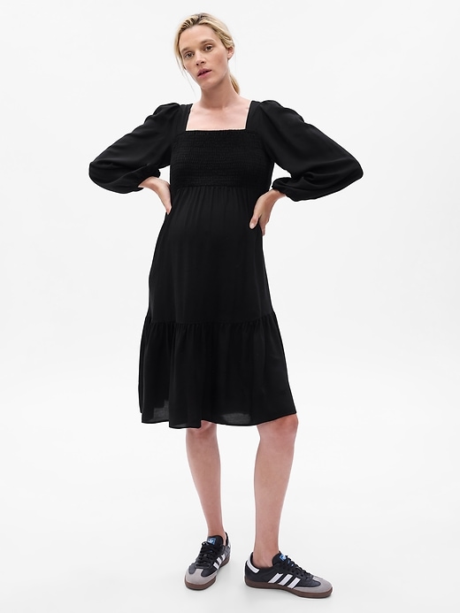 Maternity Smocked Midi Dress | Gap