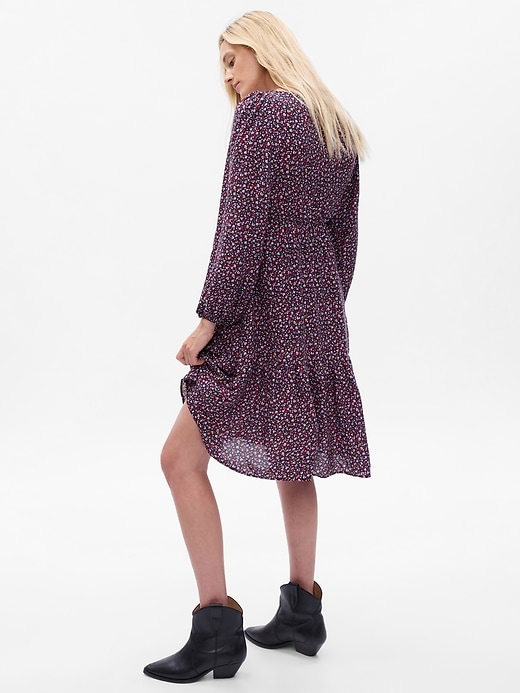 2 of 8 showing, with the color red & purple floral of product Maternity Smocked Midi Dress