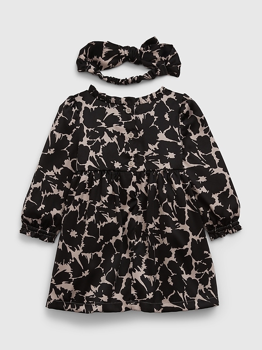 2 of 8 showing, with the color SP OCT FLORAL BLK of product Baby Floral Dress Set
