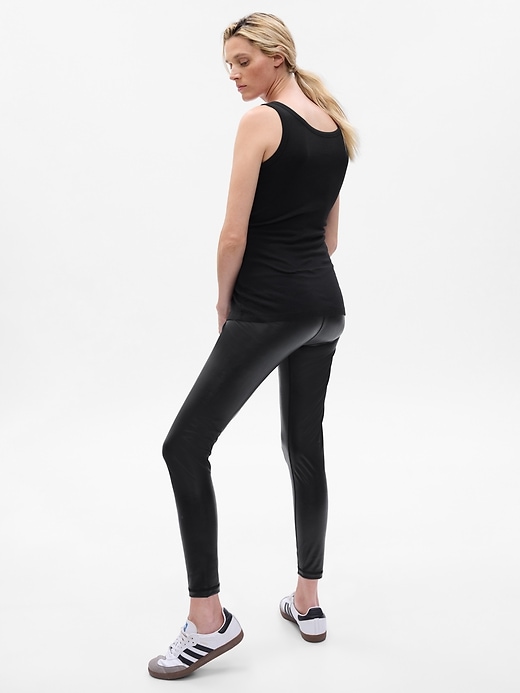 Image number 2 showing, Maternity Vegan Leather Leggings