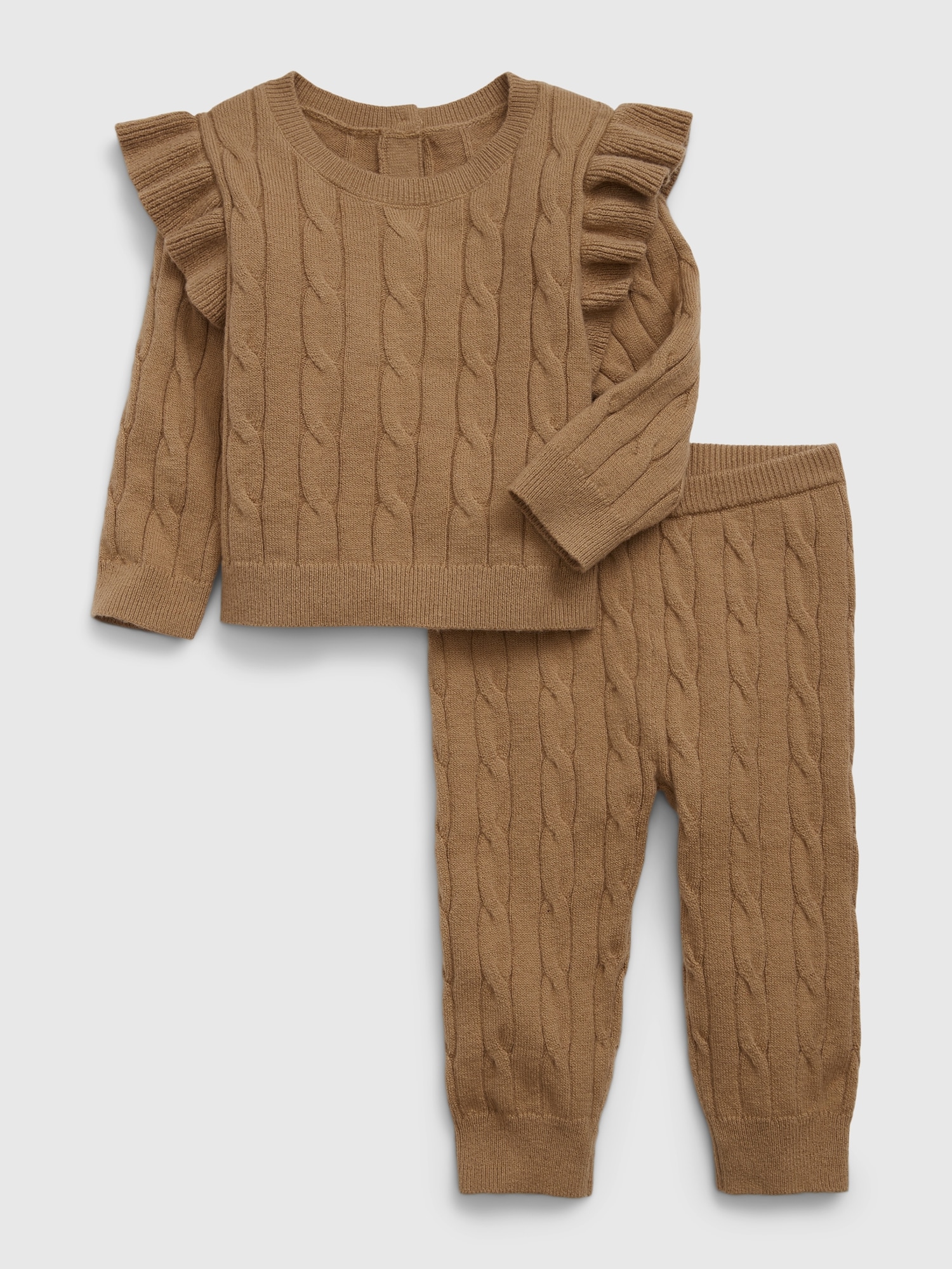 Baby CashSoft Cable-Knit Sweater Outfit Set
