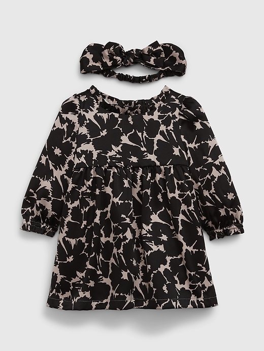 1 of 8 showing, with the color SP OCT FLORAL BLK of product Baby Floral Dress Set