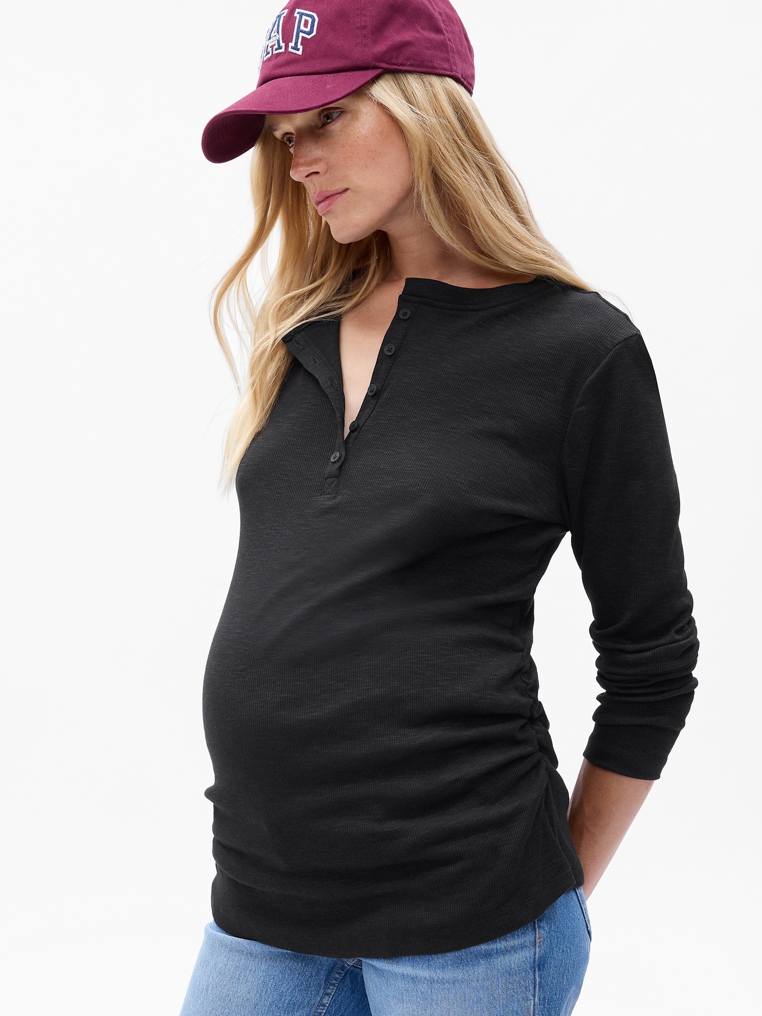 Maternity Rib Henley TShirt Gap