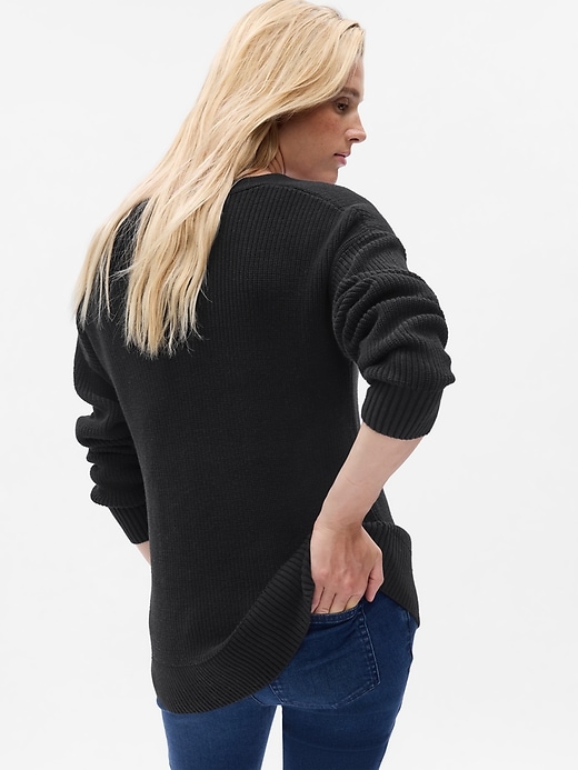 Image number 2 showing, Maternity V-Neck Rib Sweater