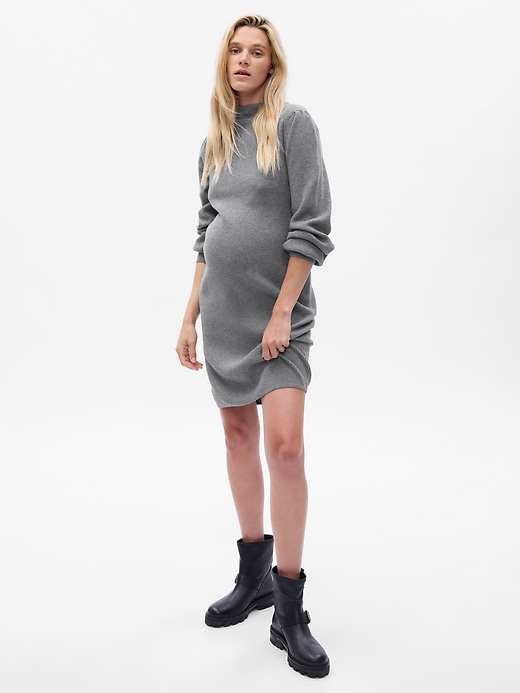 Image number 1 showing, Maternity CashSoft Turtleneck Mini Sweater Dress