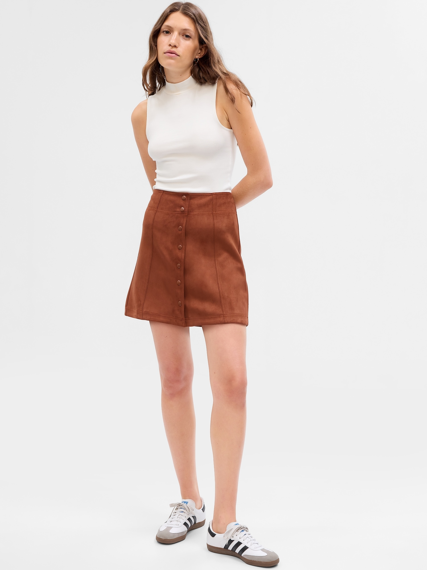 Faux-Suede Mini Skirt