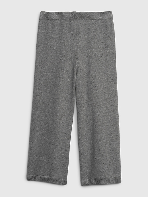 2 of 8 showing, with the color heather gray of product Toddler CashSoft Wide-Leg Sweater Pants