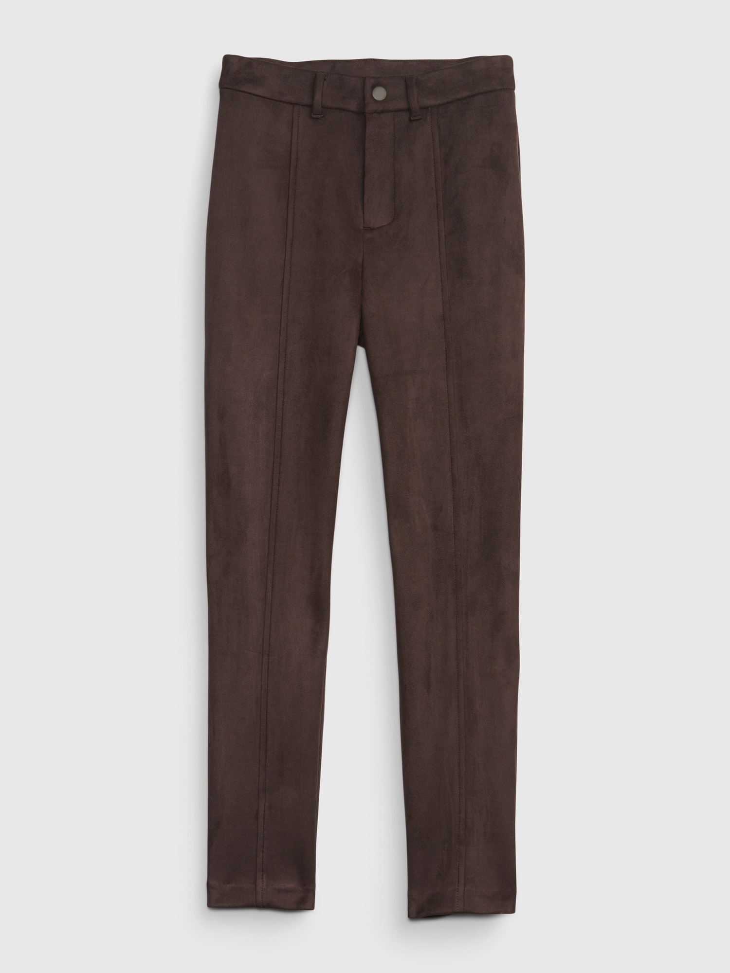 Mid Rise Vegan Suede Skinny Pants