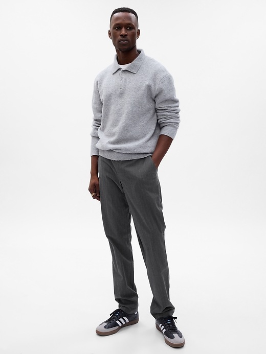 1 of 8 showing, with the color charchole pinstripe of product Modern Trousers in Slim Fit with GapFlex
