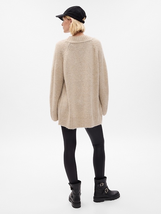 2 of 8 showing, with the color pale taupe beige of product Blanket Boyfriend Cardigan