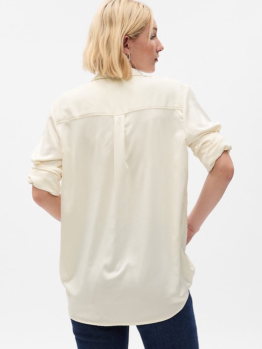 2 of 8 showing, with the color stone beige of product Satin Shirt
