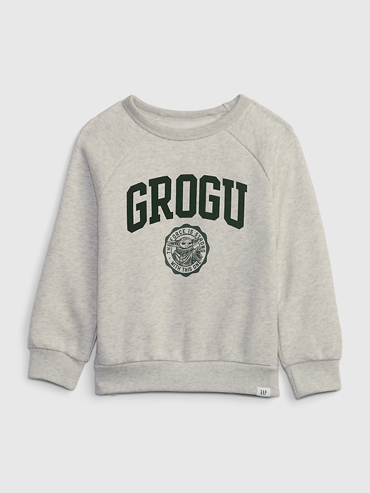 1 of 8 showing, with the color light grey heather of product babyGap &#124 Star Wars™ Grogu™ Sweatshirt