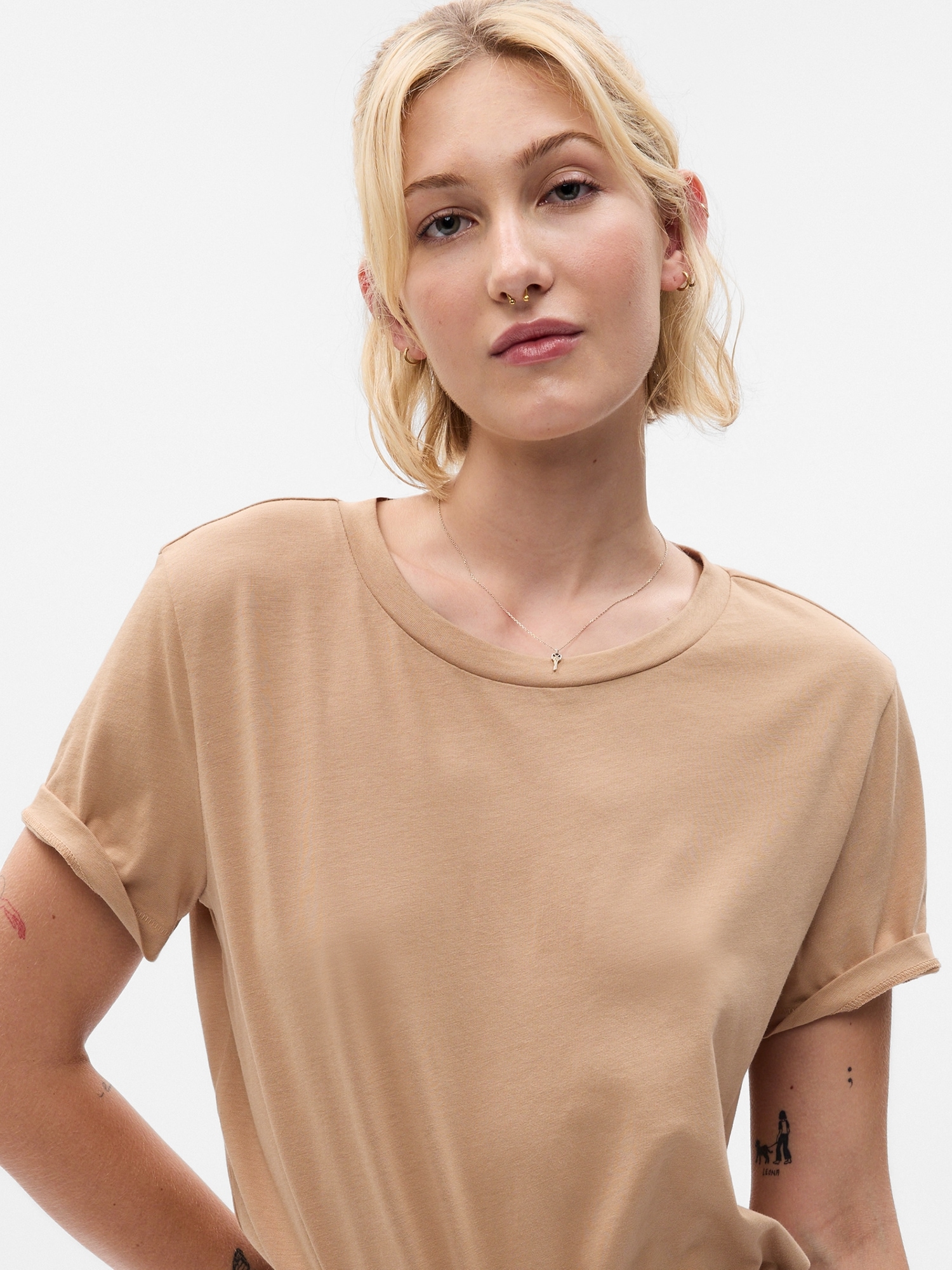 100 organic cotton vintage crewneck t shirt gap