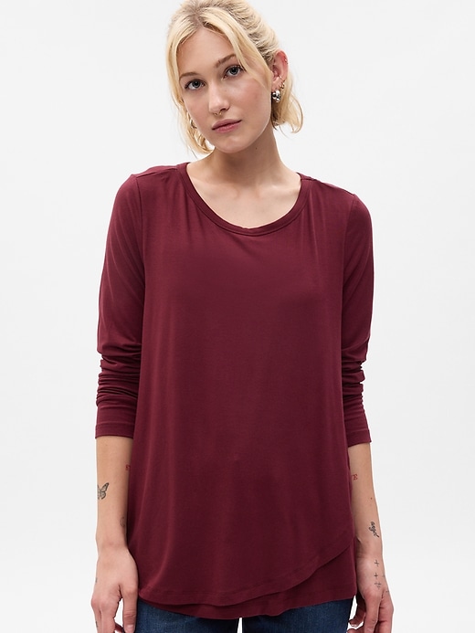 Maternity Double Layer Nursing T Shirt Gap