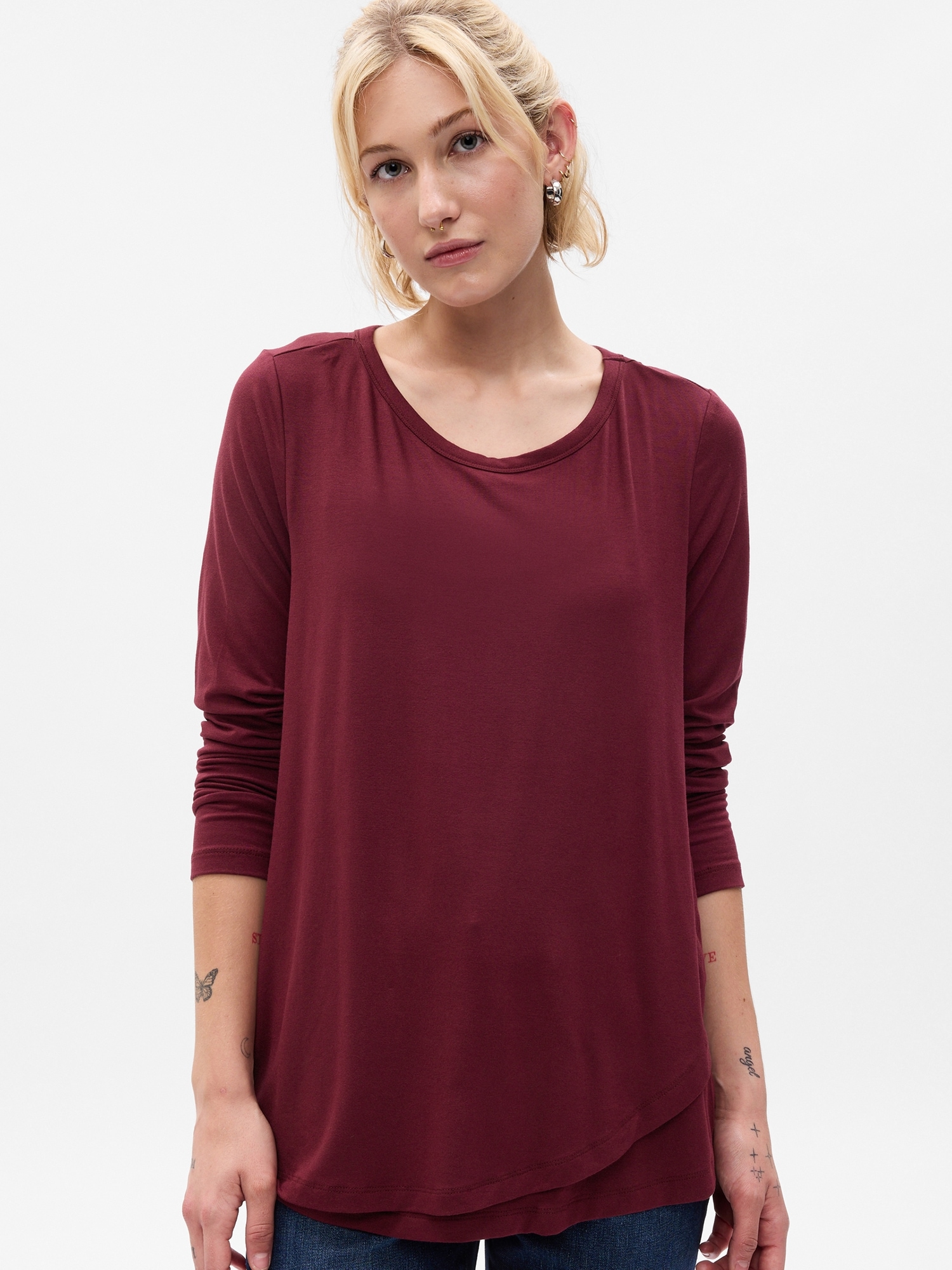 Maternity Double-Layer Nursing T-Shirt | Gap