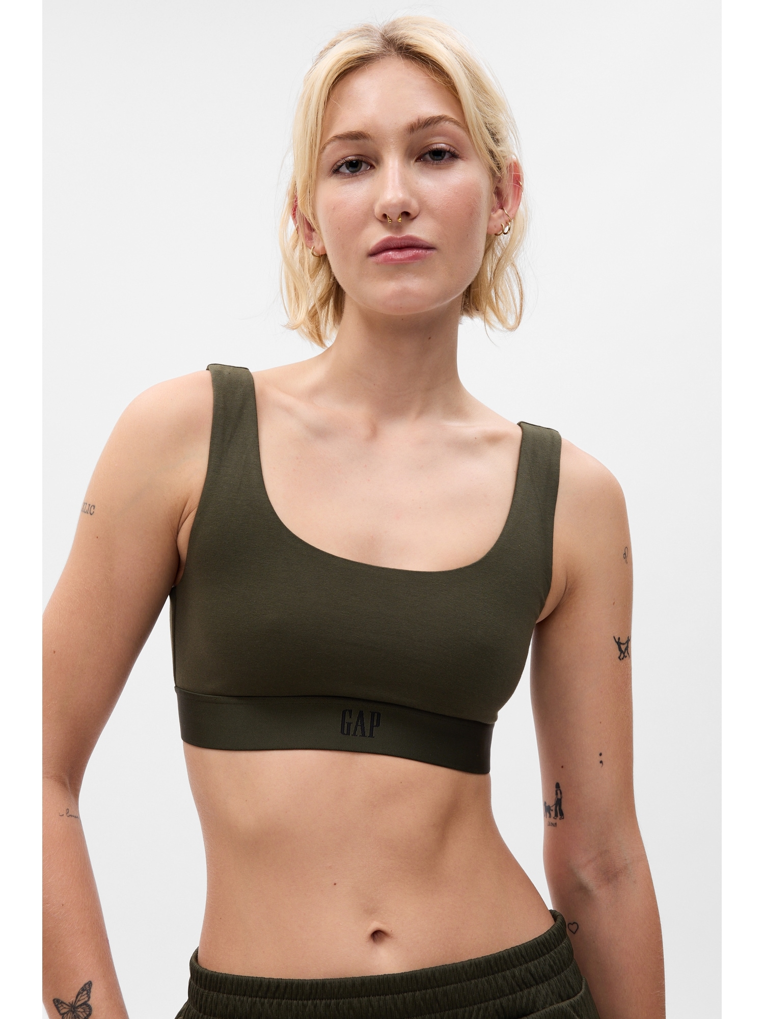 Organic Stretch Cotton Gap Logo Bralette