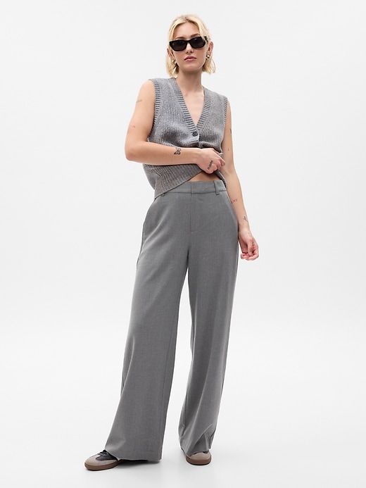 Image number 1 showing, High Rise Wide-Leg Trousers