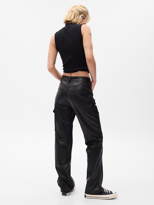 High Rise '90s Loose Vegan Leather Cargo Pants | Gap