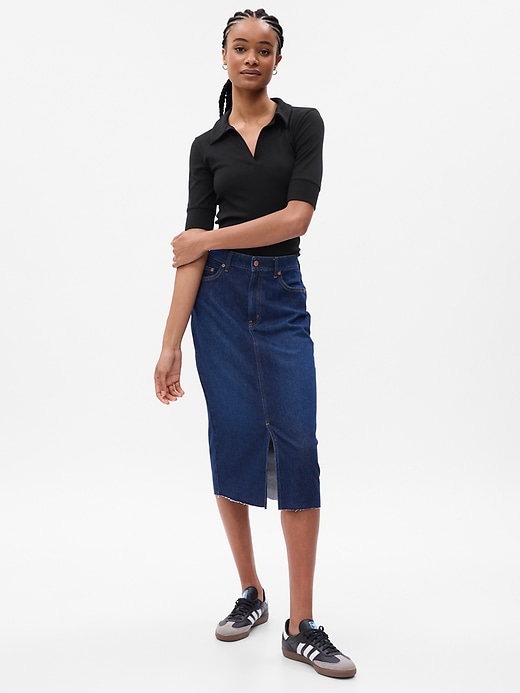 1 of 8 showing, with the color black of product Modern Polo Shirt