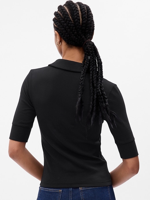 2 of 8 showing, with the color black of product Modern Polo Shirt