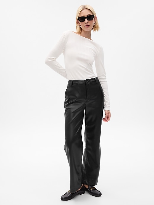 1 of 8 showing, with the color new off white of product Modern Boatneck Rib Bodysuit