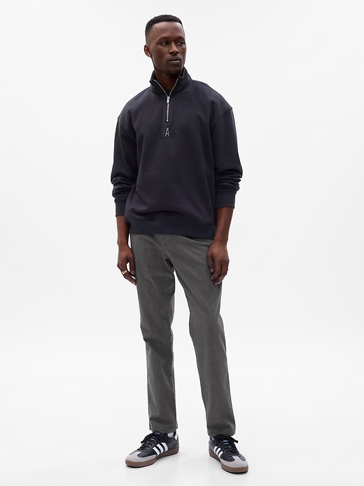 1 of 8 showing, with the color heather grey of product E-Waist Modern Khakis in Straight Fit with GapFlex