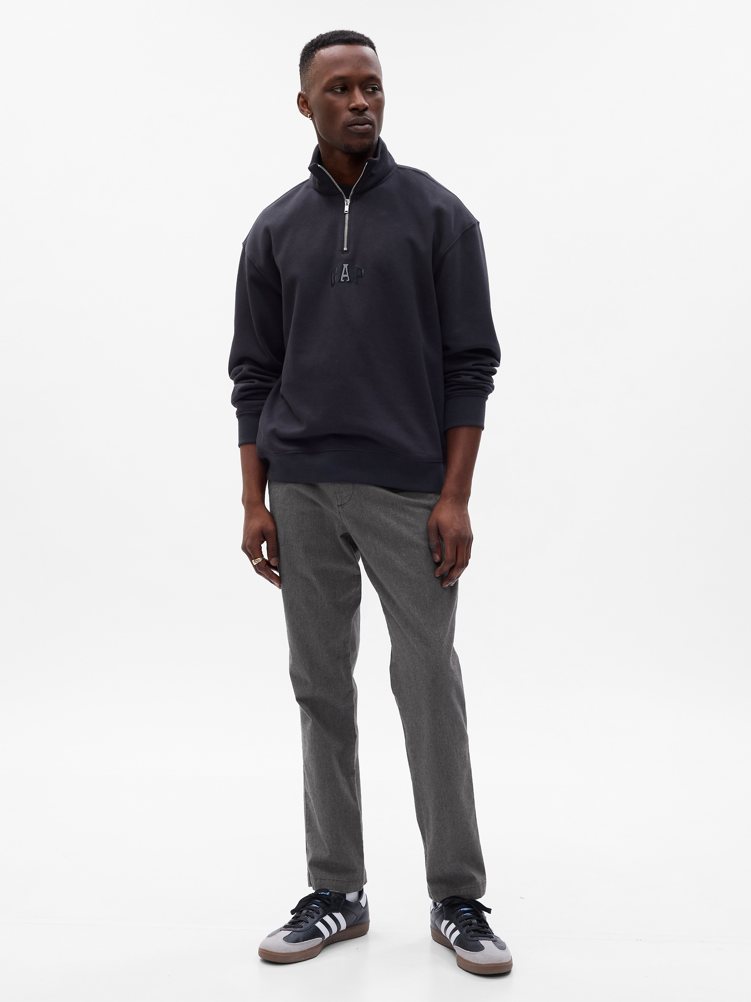 Gap Modern Khakis In Straight Fit With Flex In Grey | ModeSens