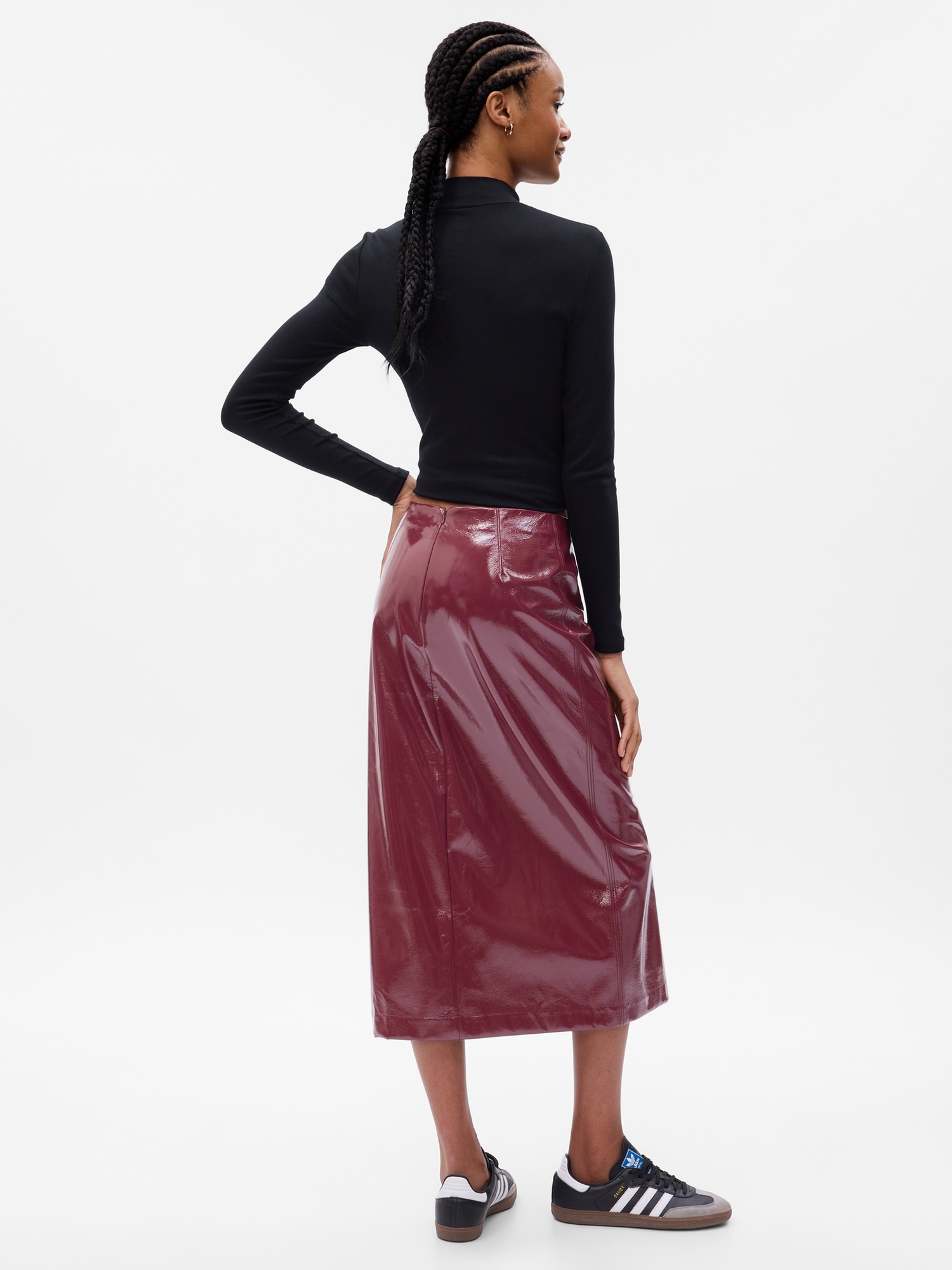 Vegan Leather Midi Skirt | Gap