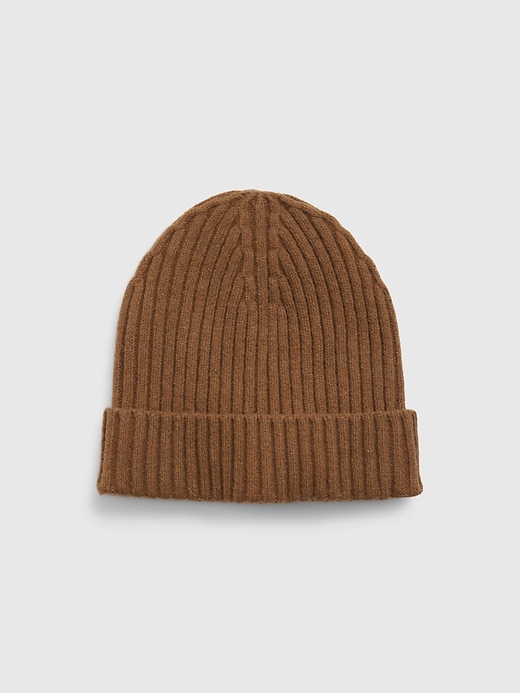 1 of 8 showing, with the color cocoa powder of product CashSoft Rib Beanie