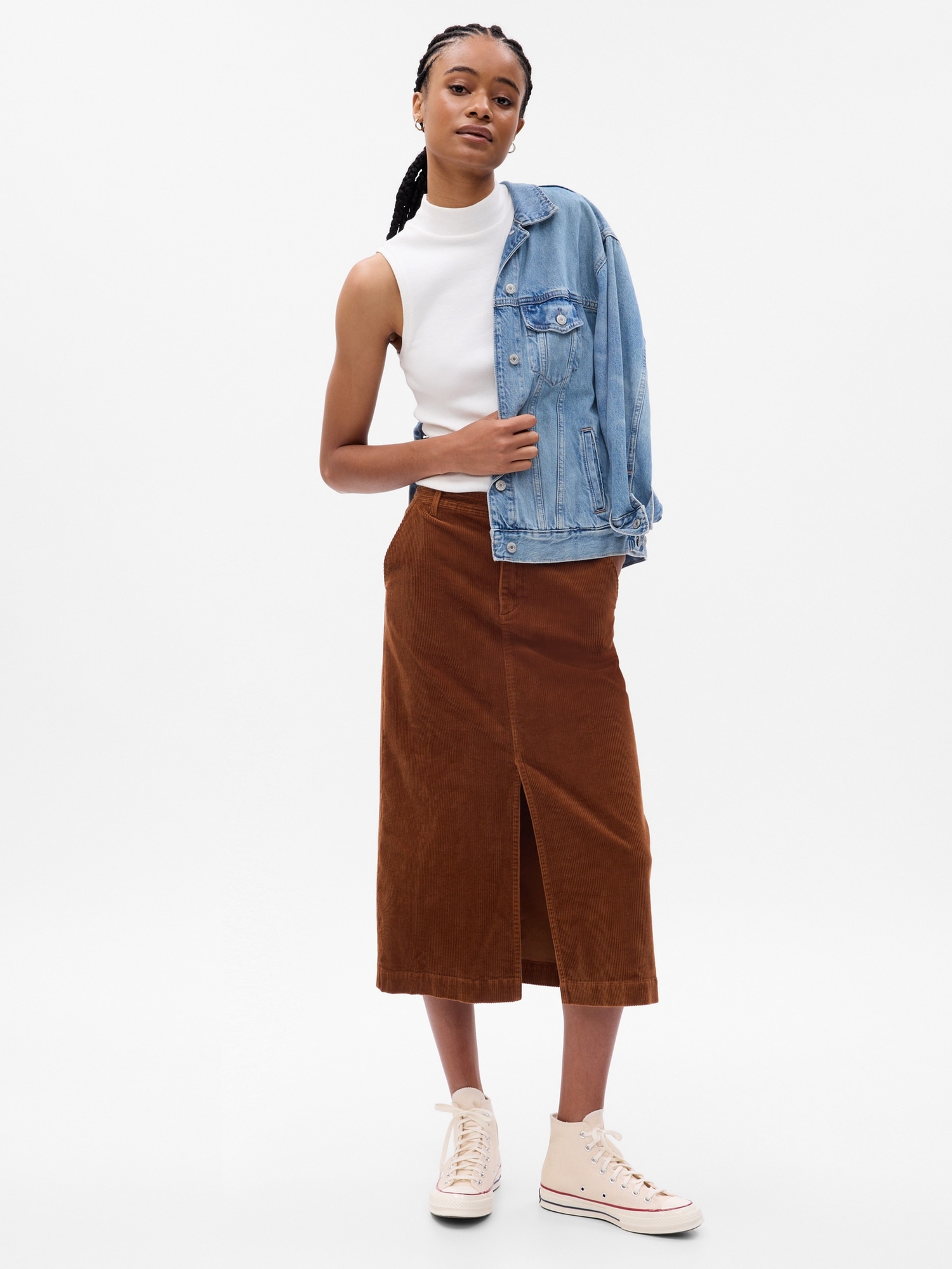 Gap Corduroy Midi Skirt