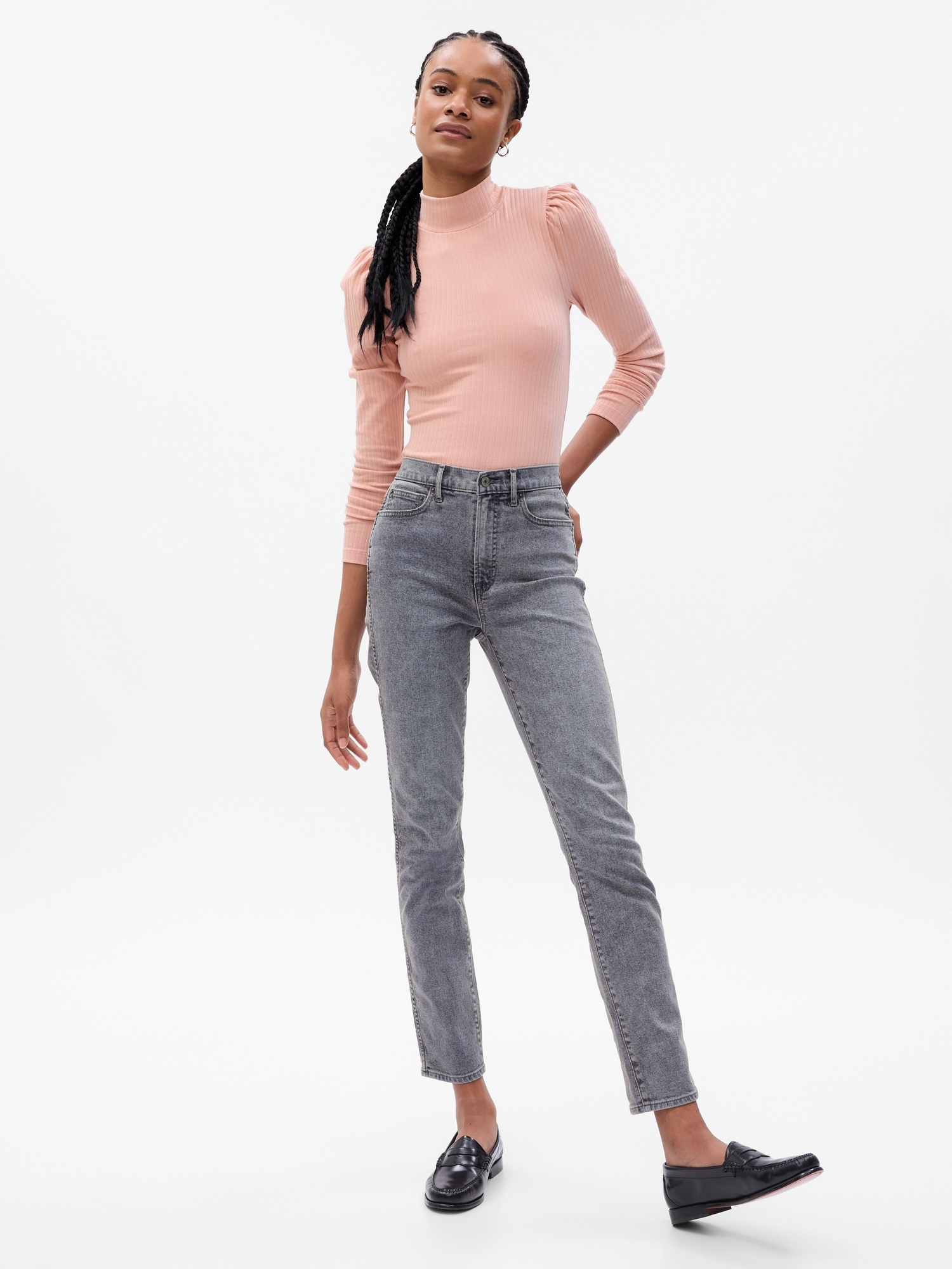 Gap Modern Puff Sleeve Rib T-Shirt