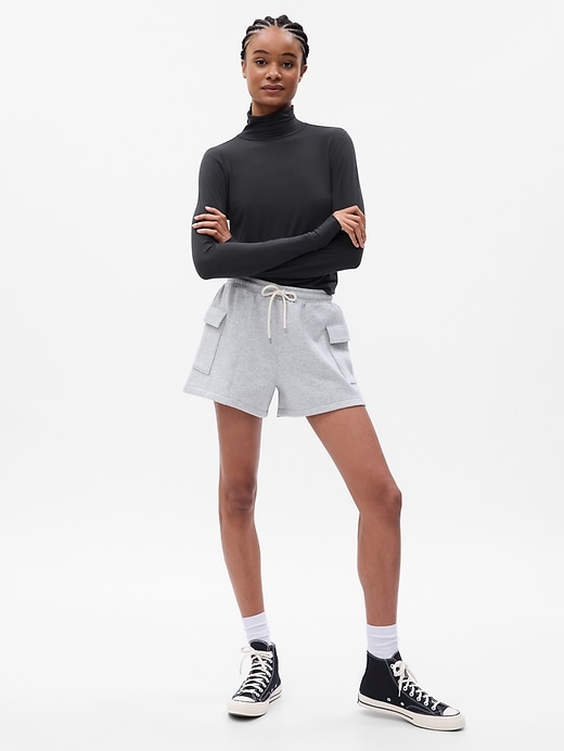1 of 8 showing, with the color BLACK of product GapFit Breathe Turtleneck T-Shirt
